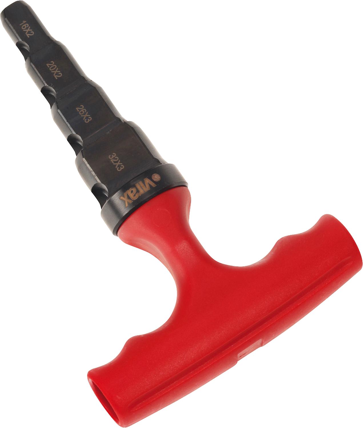 Calibrator with T-handle 16x2-20x2-25x2.5-26x3-32x3 mm