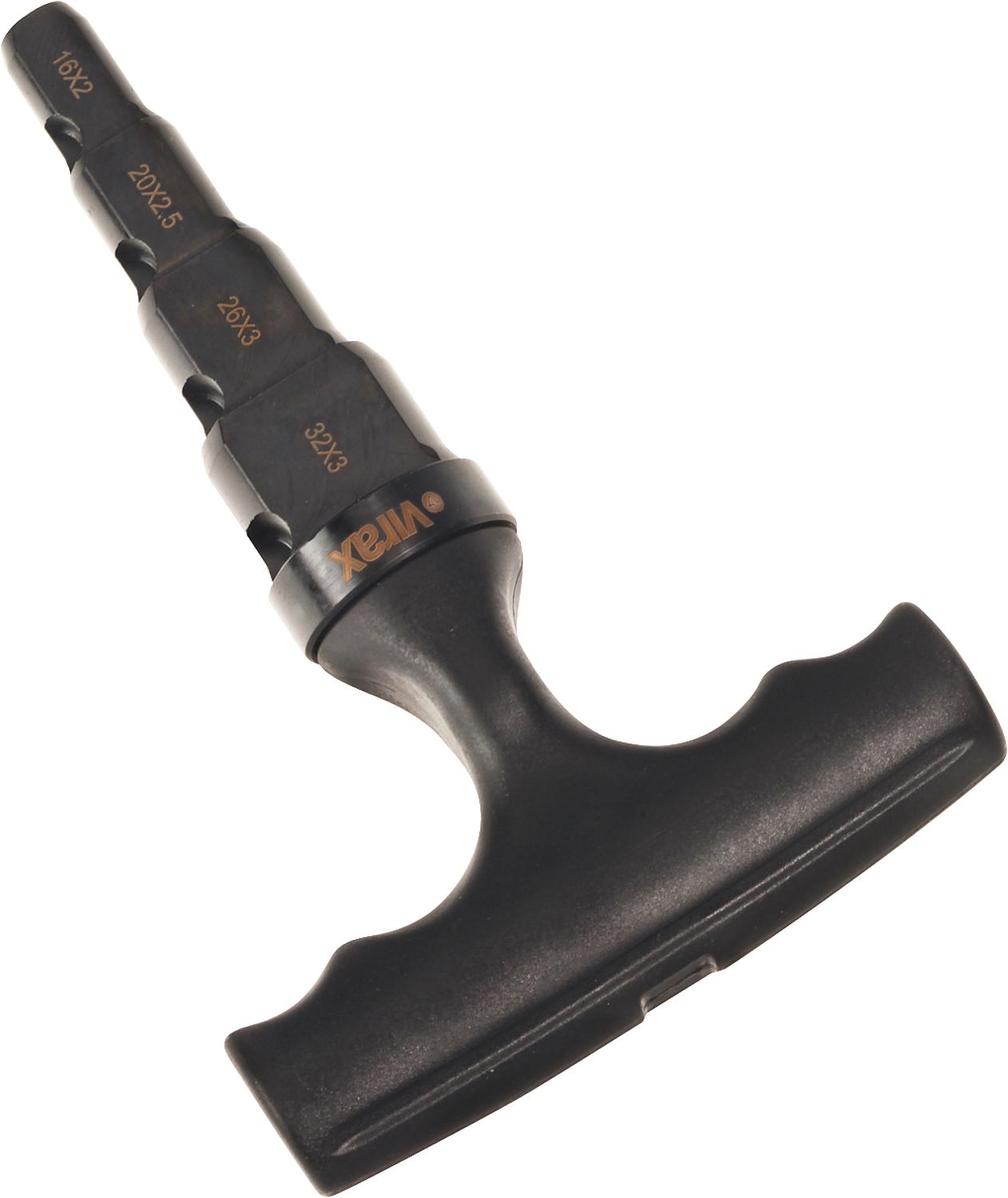 Calibrator with T-handle 16x2-20x2-25x2.5-26x3-32x3 mm