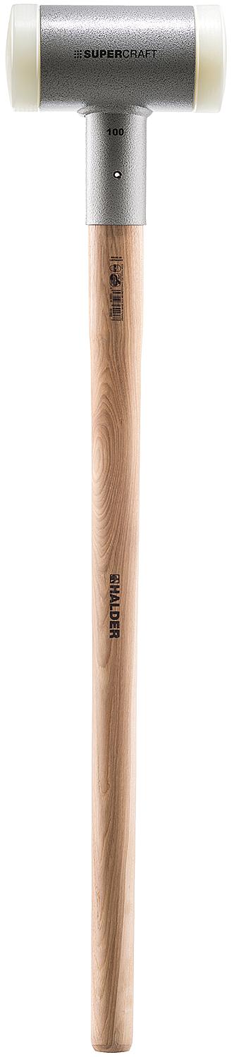 SUPERCRAFT sledgehammer, recoil-free, with hickory handle, Ø 80 mm / 4.41 kg, nylon