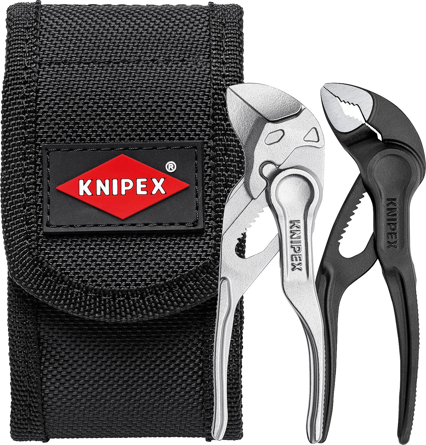 Ensemble de mini pinces KNIPEX XS, 2 pièces, dans un étui de ceinture