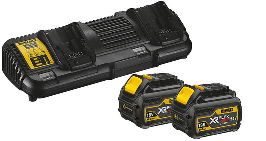 Orginal-Li-Ion-Akku.Starter-Set Dewalt 54V 2x6,0 Ah Li-Ion Akkus und Doppelladegerät