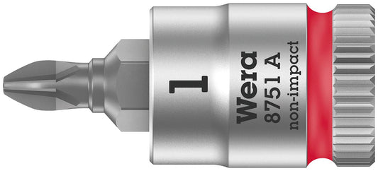 Phillips-Steckschlüsseleinsatz Wera 8751 A Bitnuss mit 1/4"-Antrieb, kurz, PH1 x 28 mm
