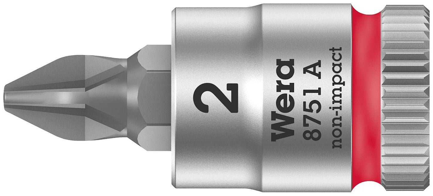 Phillips-Steckschlüsseleinsatz Wera 8751 A Bitnuss mit 1/4"-Antrieb, kurz, PH1 x 28 mm