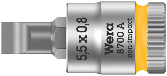 Schlitz-Steckschlüsseleinsatz 8700 A FL Bitnuss mit 1/4"-Antrieb, metrisch, kurz
