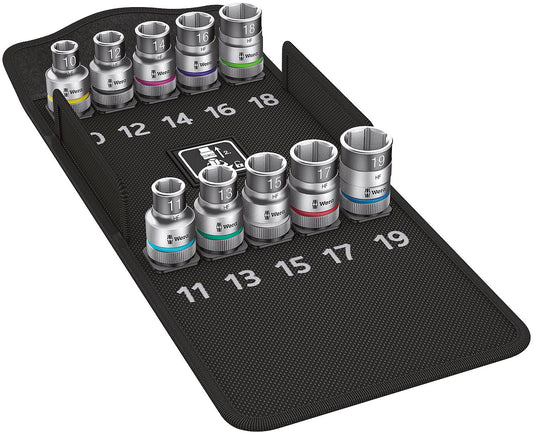 Satz Steckschlüsseleinsatz WERA 10-teilig, 1/2", 6-kant, kurz SW 10-19