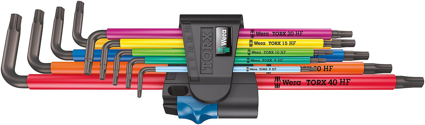 Jeu de 9 clés en L WERA, TORX® T8 - T40, longues, BlackLaser