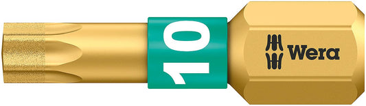 Wera 867/1 BDC Torx® bit with 1/4" drive, diamond-coated with BiTorsion zone, T10 x 25 mm