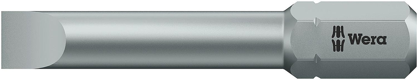 Wera 800/2 Z slotted bit with 5/16" drive, metric, short, tough, SL8.0 x 1.2 x 41 mm