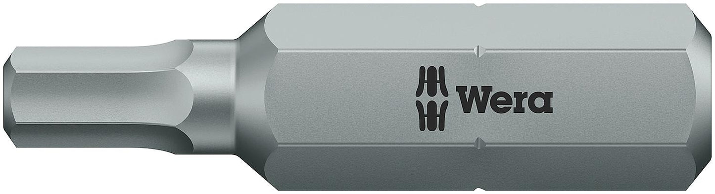 Wera 840/2 Z internal hexagon bit with 5/16" drive, metric, short, tough, Hex-Plus, SW 4.0 x 30 mm