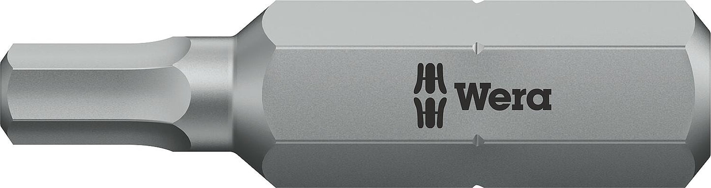 Wera 840/2 Z internal hexagon bit with 5/16" drive, metric, short, tough, Hex-Plus, SW 4.0 x 30 mm