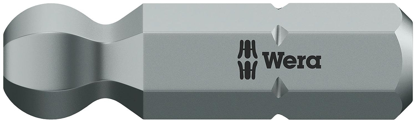 Wera 842/1 Z ball-head hex bit with 1/4" drive, metric, short, tough, 2.5 x 25 mm