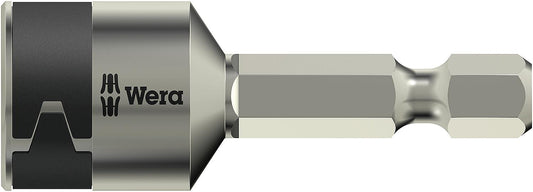 Wera 3869/4 external hexagon socket bit with 1/4" drive, metric, stainless steel with retaining spring, 7.0 x 50 mm