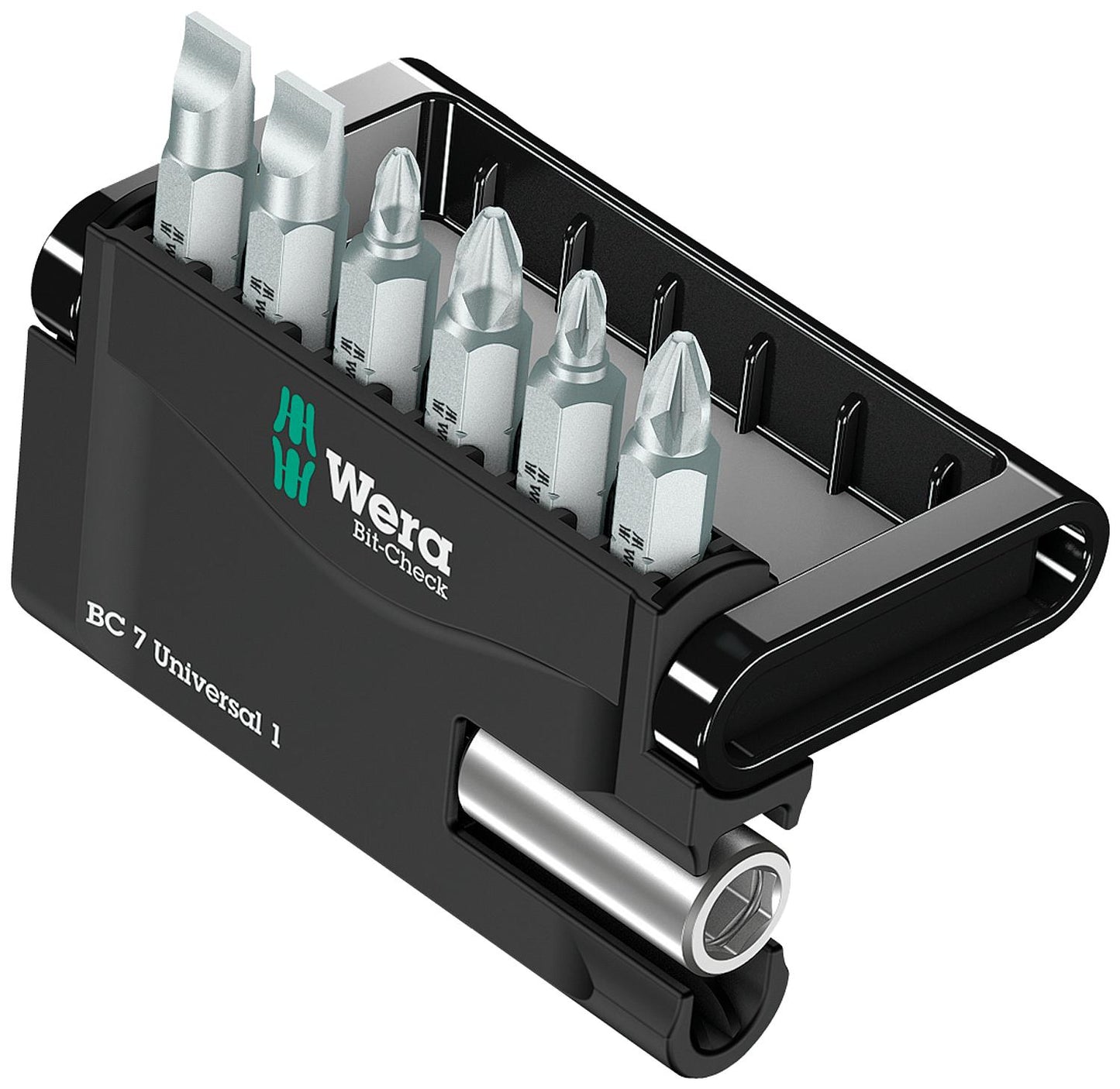 Coffret de 7 embouts WERA Bit-Check Universal 1 avec porte-embouts universel