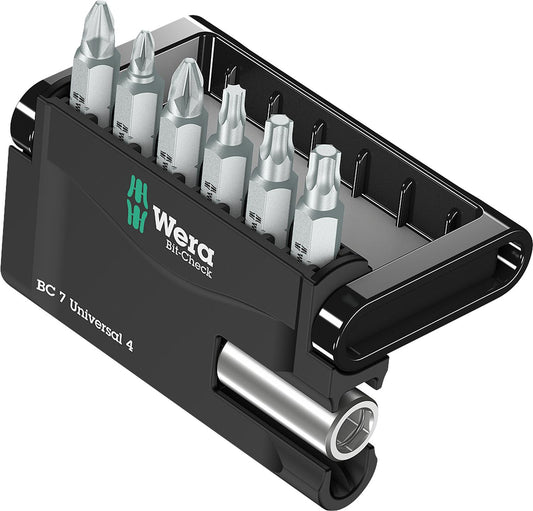 Coffret de 7 embouts WERA Bit-Check Universal 4 avec porte-embouts universel