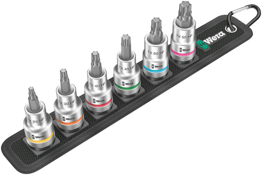 Satz Schraubendrehereinsatz WERA 6-teilig 1/2" TORX® T25 - T55, kurz