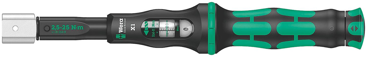 WERA torque wrench for 9x12mm insert tools, 2.5 - 25 Nm, length 283mm