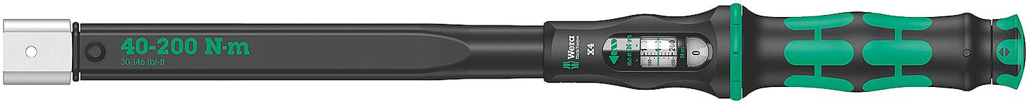 WERA torque wrench for 14x18mm insert tools, 40 - 200 Nm, length 480mm