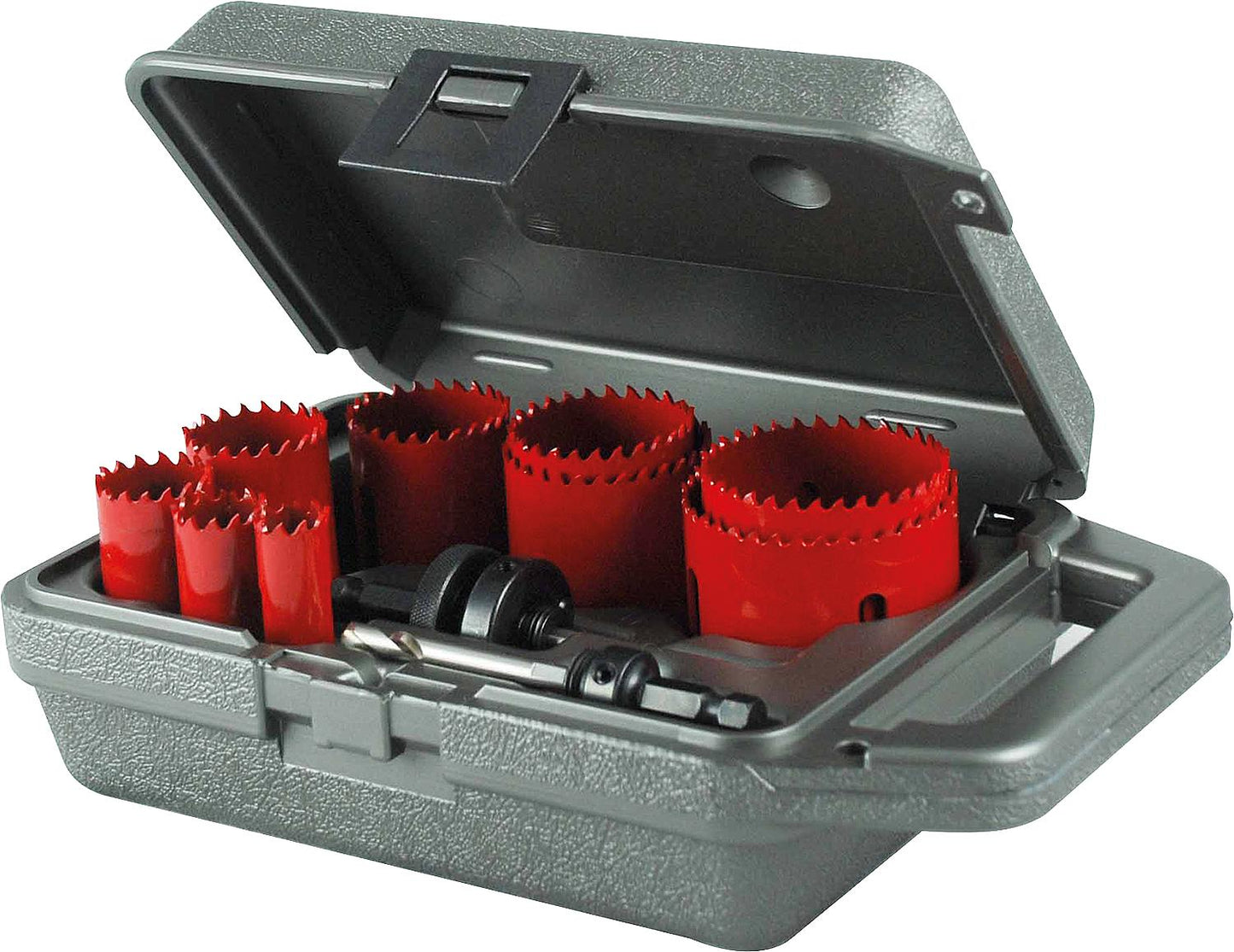 Lochsägen Set 1250, Grösse D: 19,22,29,35,38,44,51,57,64mm f. Holz, Stahl, MS, Alu und Guss