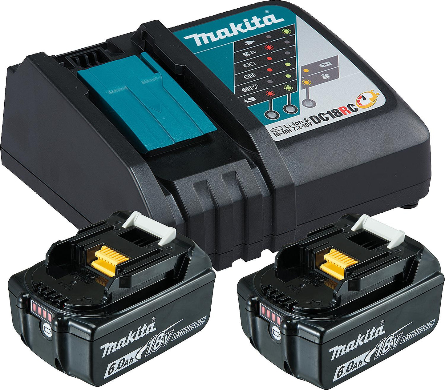 Kit batterie MAKITA 18V avec 2 batteries de 6,0 Ah et chargeur rapide