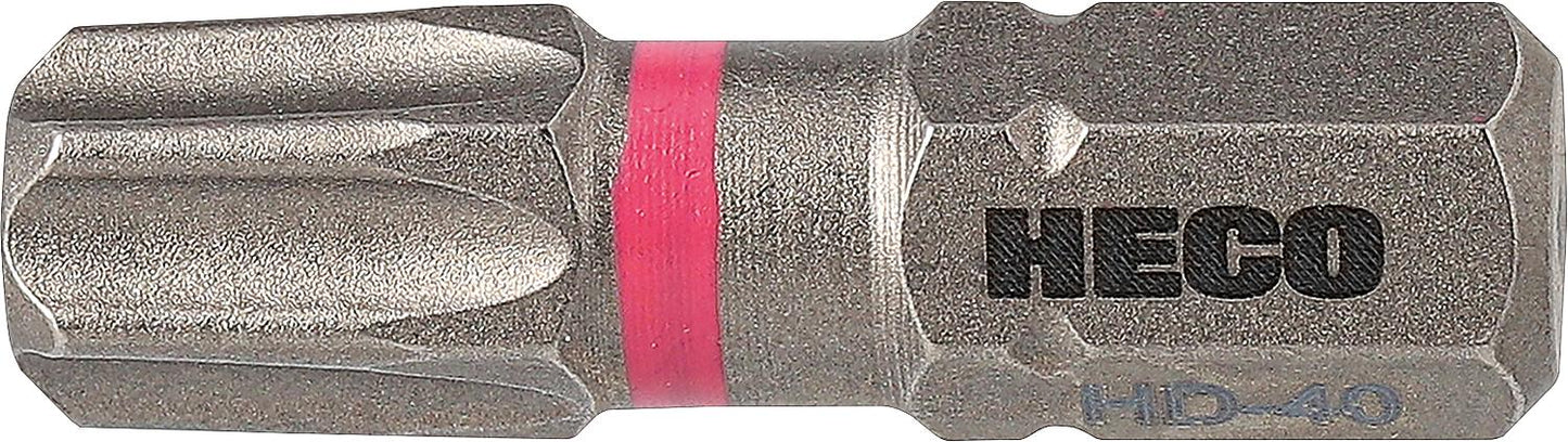 HECO-Drive bit, HD-40, pink color ring, pack of 10