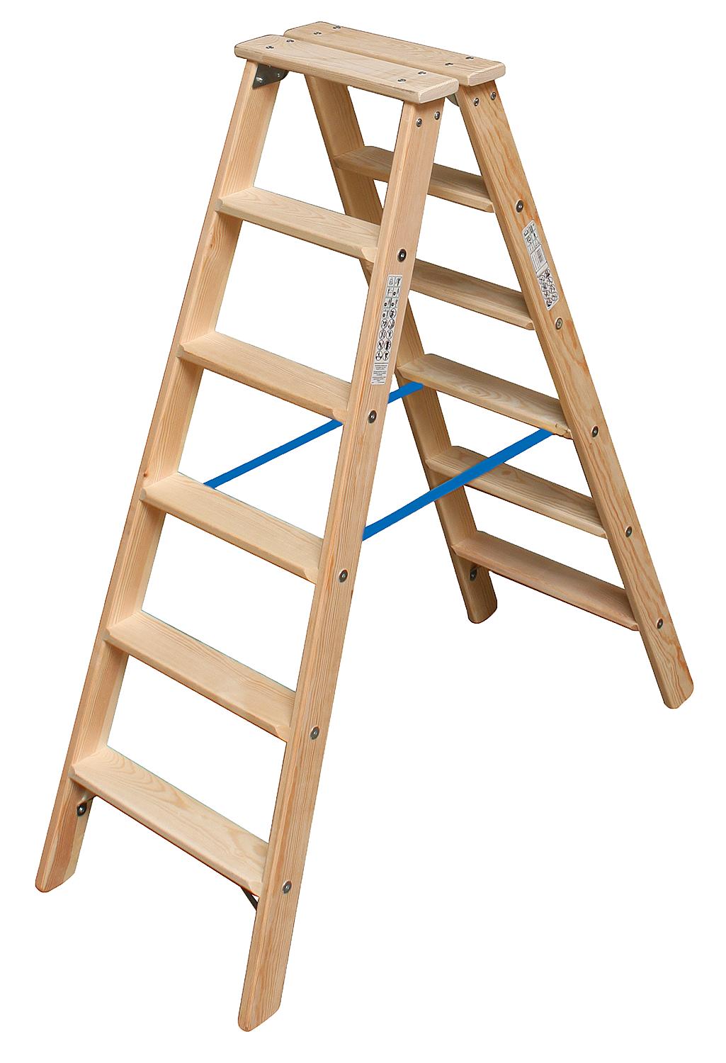 Wooden double step ladder, Krause 2x4 steps, 818416
