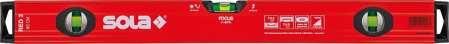 Aluminum spirit level model BIG RED 3 150 cm