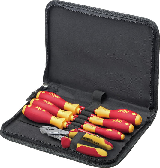 Werkzeug-Set Wiha® Schraubendreher und Seitenschneider, 7- teilig, mit Werkzeugmappe