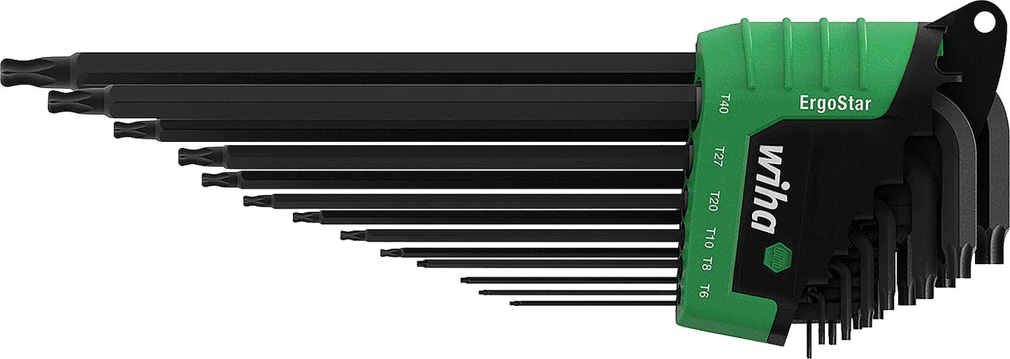 Jeu de 14 clés à angle sphérique Torx® Wiha®, finition oxyde noir