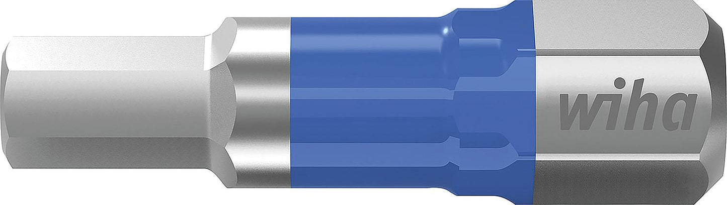 Wiha 7013T impact screwdriver with 1/4" drive, short, with torsion zone, 3.0 x 25 mm, pack of 5