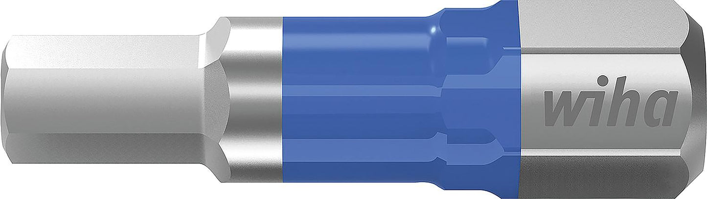 Wiha 7013T impact screwdriver with 1/4" drive, short, with torsion zone, 3.0 x 25 mm, pack of 5