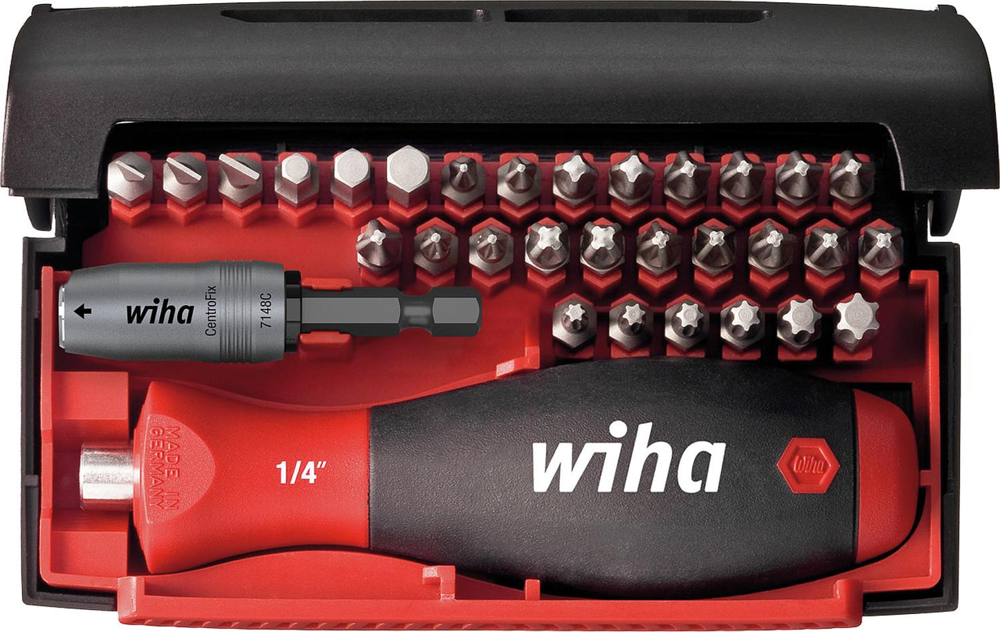 Wiha® bit set, 25 mm, 33-piece, 1/4"