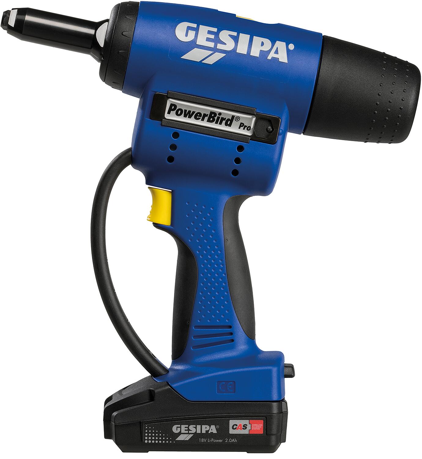 Pince à riveter sans fil PowerBird® Pro Gold Edition, 18 V avec 1 batterie de 2,0 Ah