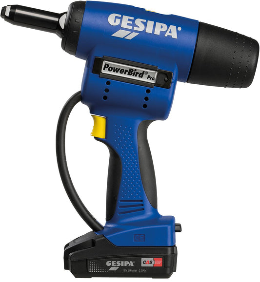 Pince à riveter sans fil PowerBird® Pro Gold Edition, 18 V avec 1 batterie de 2,0 Ah