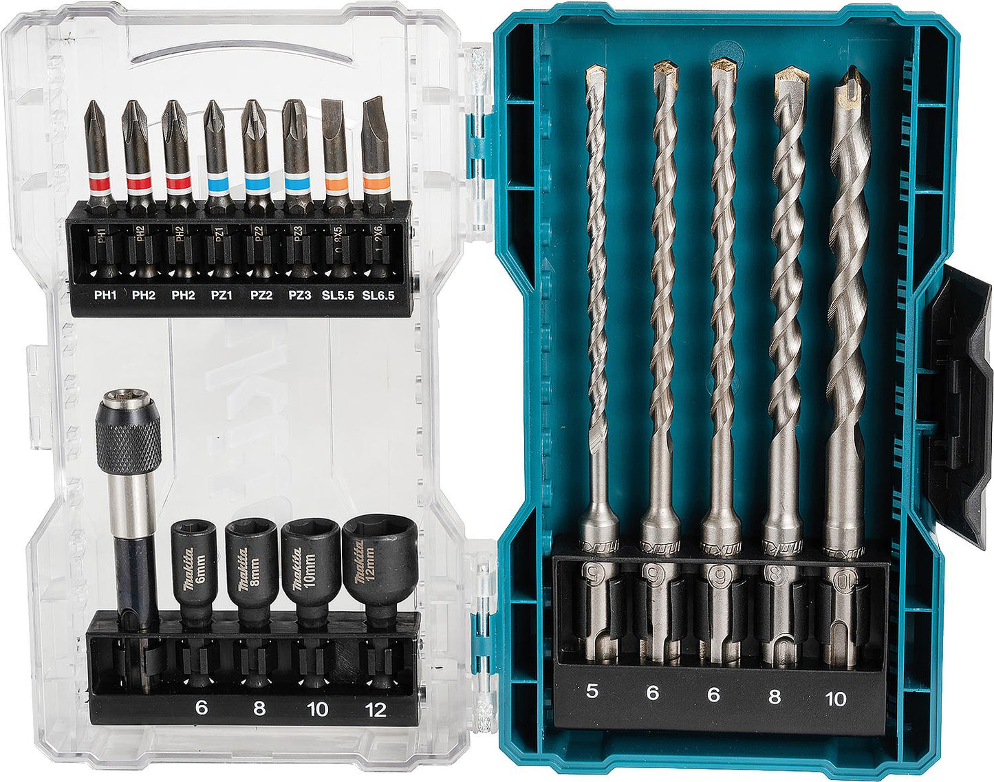 Makita 18-piece bit and drill set, E-07026
