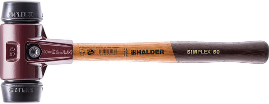 SIMPLEX soft-faced hammer Halder with malleable cast iron housing, wooden handle and rubber compound, Ø 40 mm