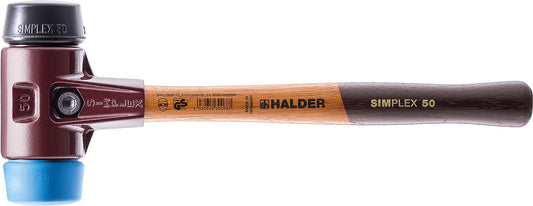 SIMPLEX soft-faced hammer Halder with TE housing and wooden handle, rubber composition/TPE-soft, Ø 30 mm