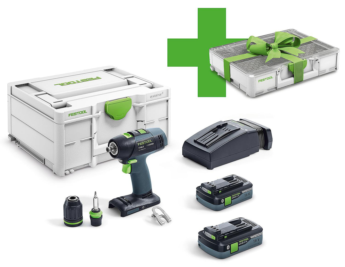 Festool 18V T18+3 HPC 4.0 I-Plus cordless drill/driver with 2x 4.0 Ah batteries and charger including Systainer