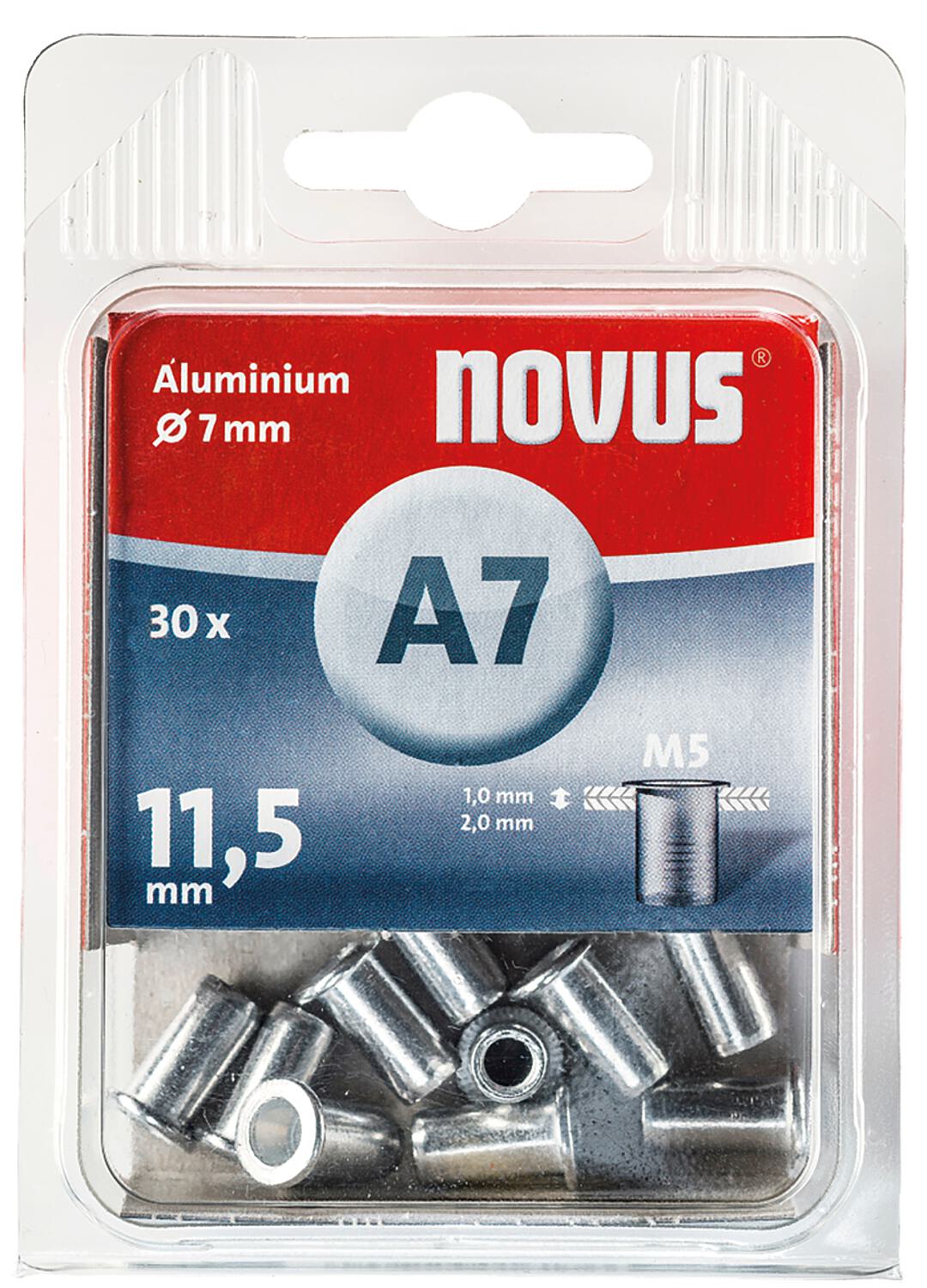 écrous à sertir aveugles en aluminium