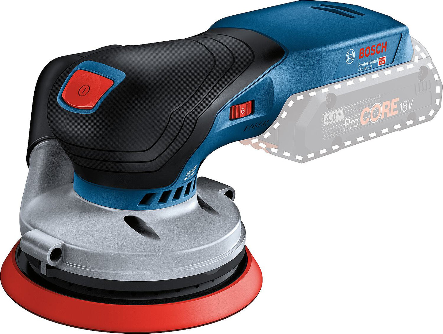 Bosch GEX 18V-125 cordless random orbital sander without batteries and charger