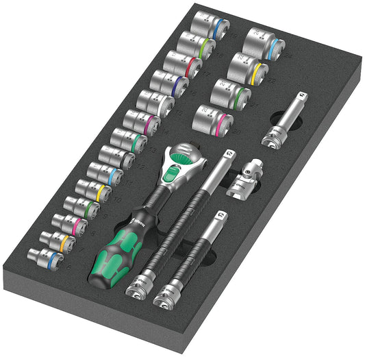 Steckschlüsselsatz WERA Zyklop 8000 B 23-teilig 3/8" in Schaumstoffmodul