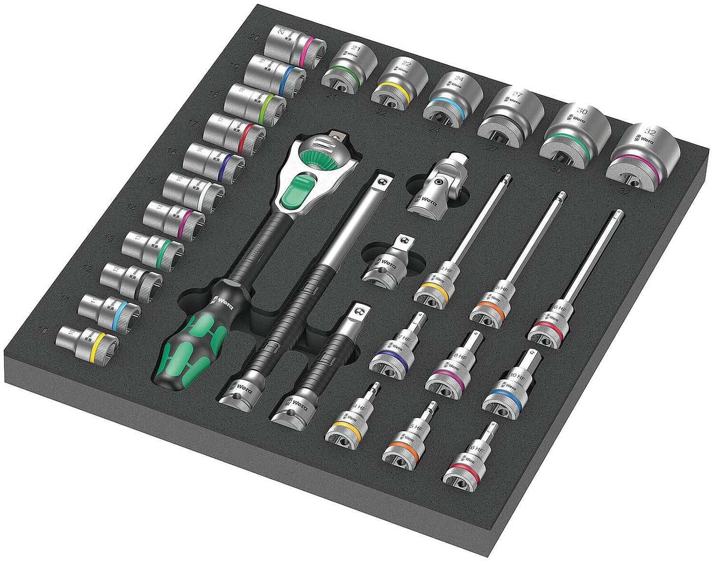 Steckschlüsselsatz WERA Zyklop 8000 C 31-teilig 1/2" in Schaumstoffmodul