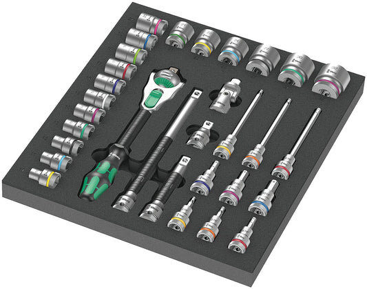 Steckschlüsselsatz WERA Zyklop 8000 C 31-teilig 1/2" in Schaumstoffmodul