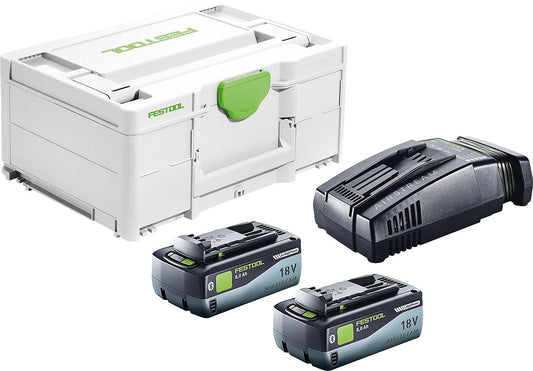 Akku-Set Festool SYS 18V 2x8,0/SCA16 mit 2x 8 Ah Akkus und Ladegerät mit Transportkoffer