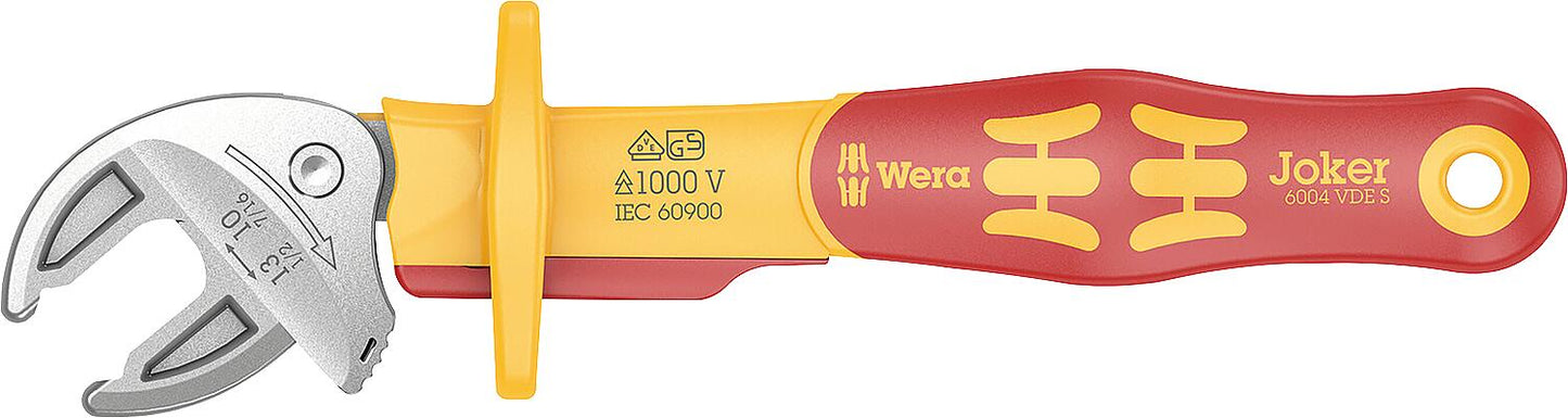 Clé plate VDE Wera 6004 Joker XS auto-ajustable, avec fonction cliquet, SW 7.0 - 10.0