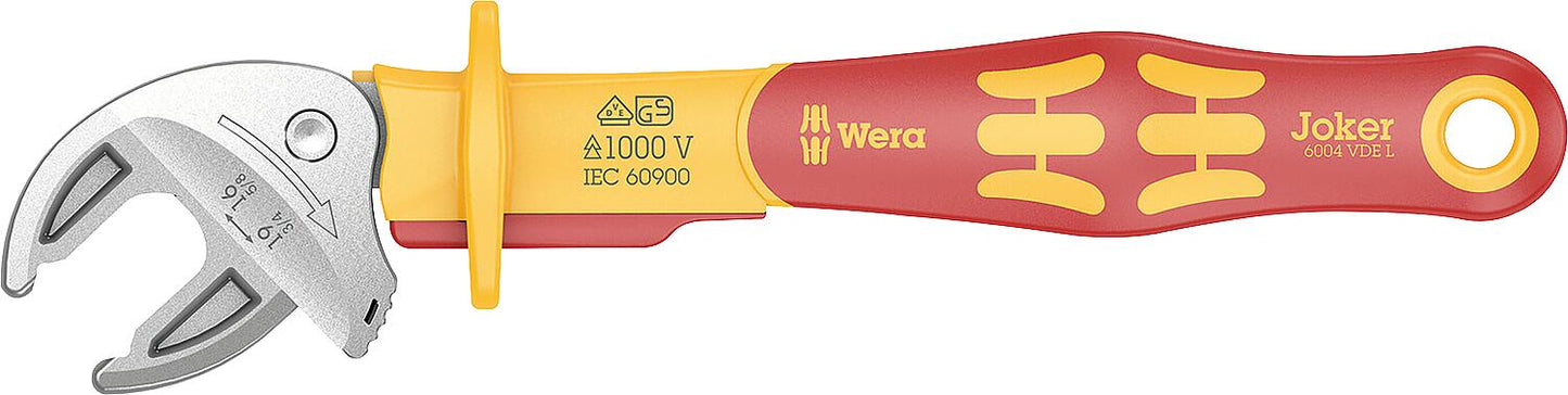 Clé plate VDE Wera 6004 Joker XS auto-ajustable, avec fonction cliquet, SW 7.0 - 10.0