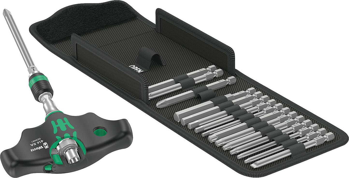 WERA Kraftform Kompakt 400 RA Set 1, 18-piece T-handle screwdriver set