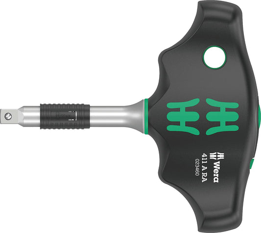 WERA 411 A RA, tournevis adaptateur à poignée en T 1/4" avec fonction cliquet