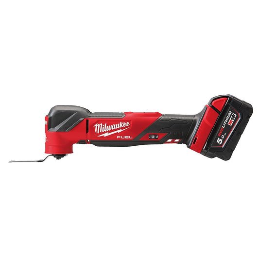Milwaukee M18FMT-502X 18V cordless multi-tool with 2 x 5.0 Ah batteries and charger