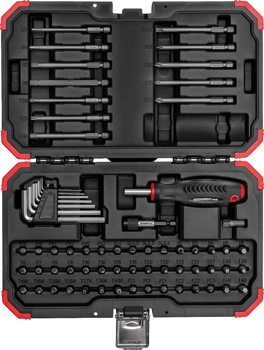 GEDORE red 67-piece bit set 1/4" R33003067, with transport case