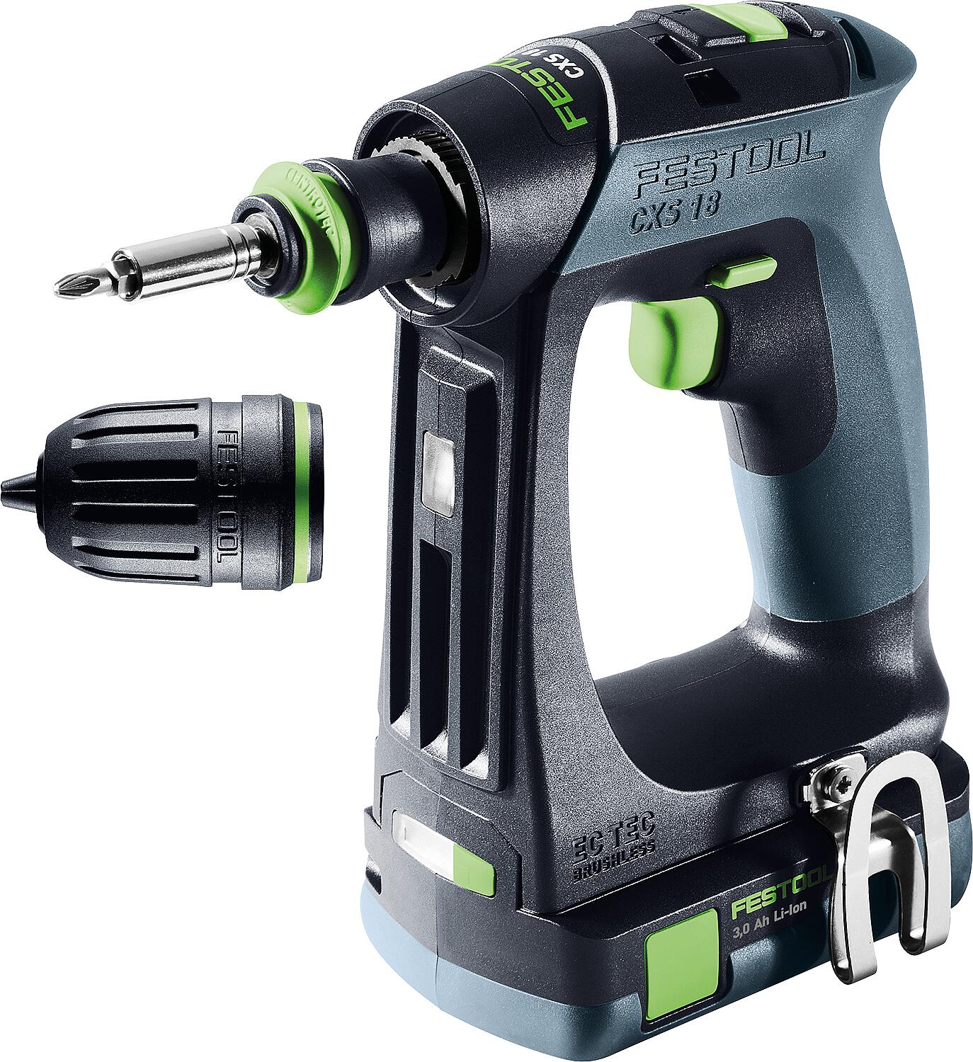 Festool CXS 18 C 3.0-Plus 18V cordless drill/driver with 2 x 3.0 Ah batteries and charger